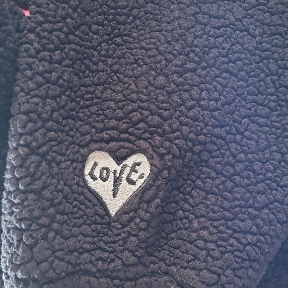 Betsey Johnson Performace Fleece, Size Large, Black and Pink - Picture 3 of 8